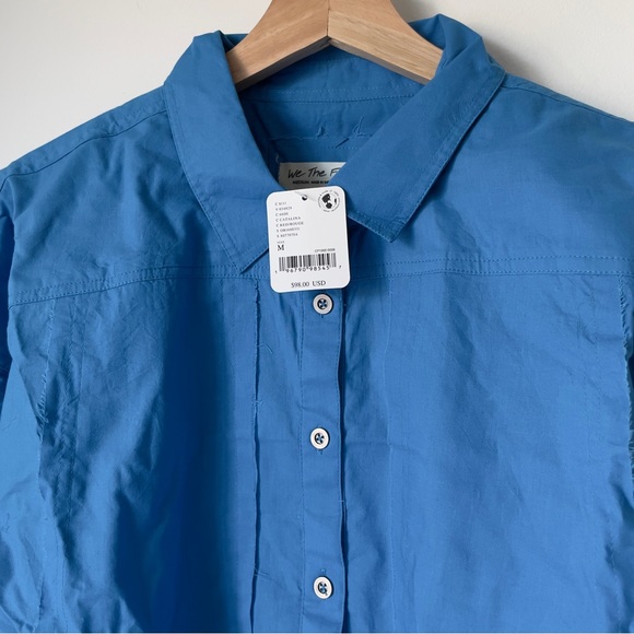 NEW Free People Remade Poplin Shirt In Catalina Blue - Picture 8 of 11